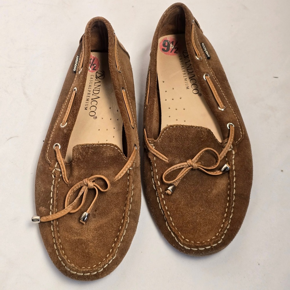 Andacco Casual Premium Brown Suede Loafers‎ Womens 9.5 Driving Moccasins Shoes
